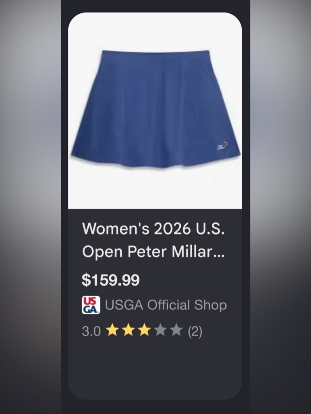 NWT Peter Millar 2026 US Open Tennis Skirt.